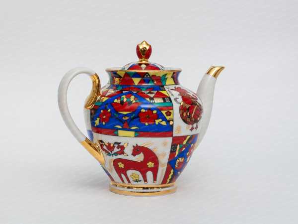 Чайник заварочный форма Весенняя, рисунок Народные узоры