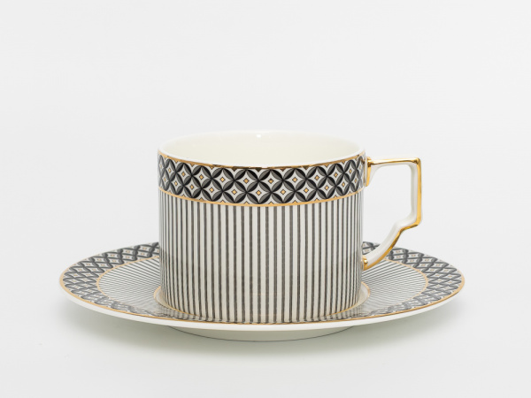 Чашка с блюдцем чайная, форма Элегия, рисунок Elegant
