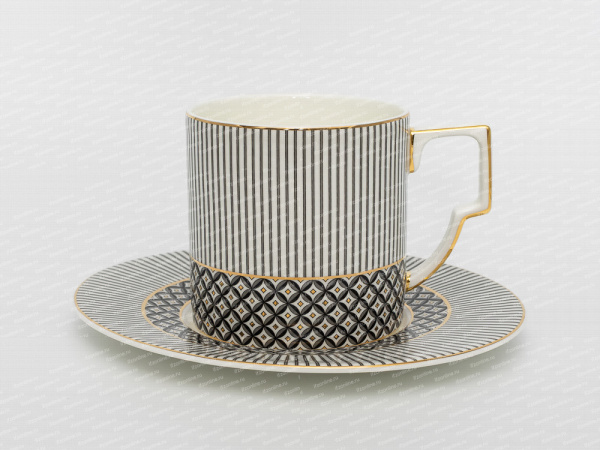 Чашка с блюдцем, форма Элегия, рисунок Elegant