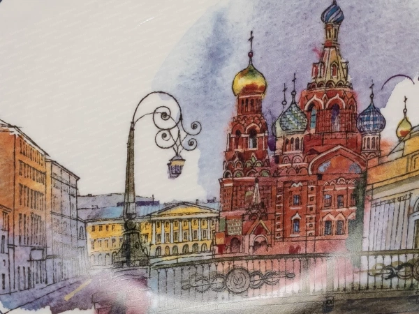 Тарелка декоративная.195мм Эллипс С.-Петербург.Итальянский мост ТН1