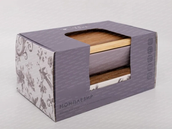 Набор прямоугольных форм для запекания рисунок. Monplaisir Violet, 2 предмета