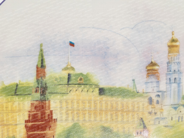 Тарелка декоративная, форма Эллипс, рисунок Московская панорама