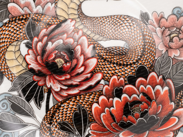 Декоративная тарелка 30 см рисунок. Tattoo. Serpenta
