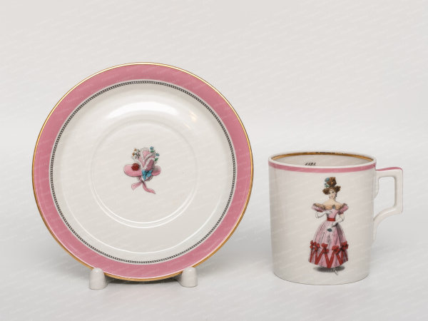 Подарочный набор чайный форма. Гербовая,рисунок. "Modes de Paris 1828" ТН1