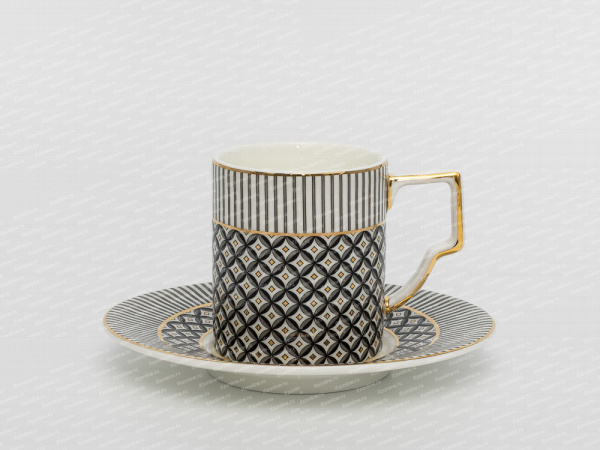 Чашка с блюдцем кофейная, форма Элегия, рисунок Elegant