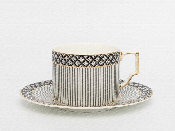 Чашка с блюдцем чайная, форма Элегия, рисунок Elegant